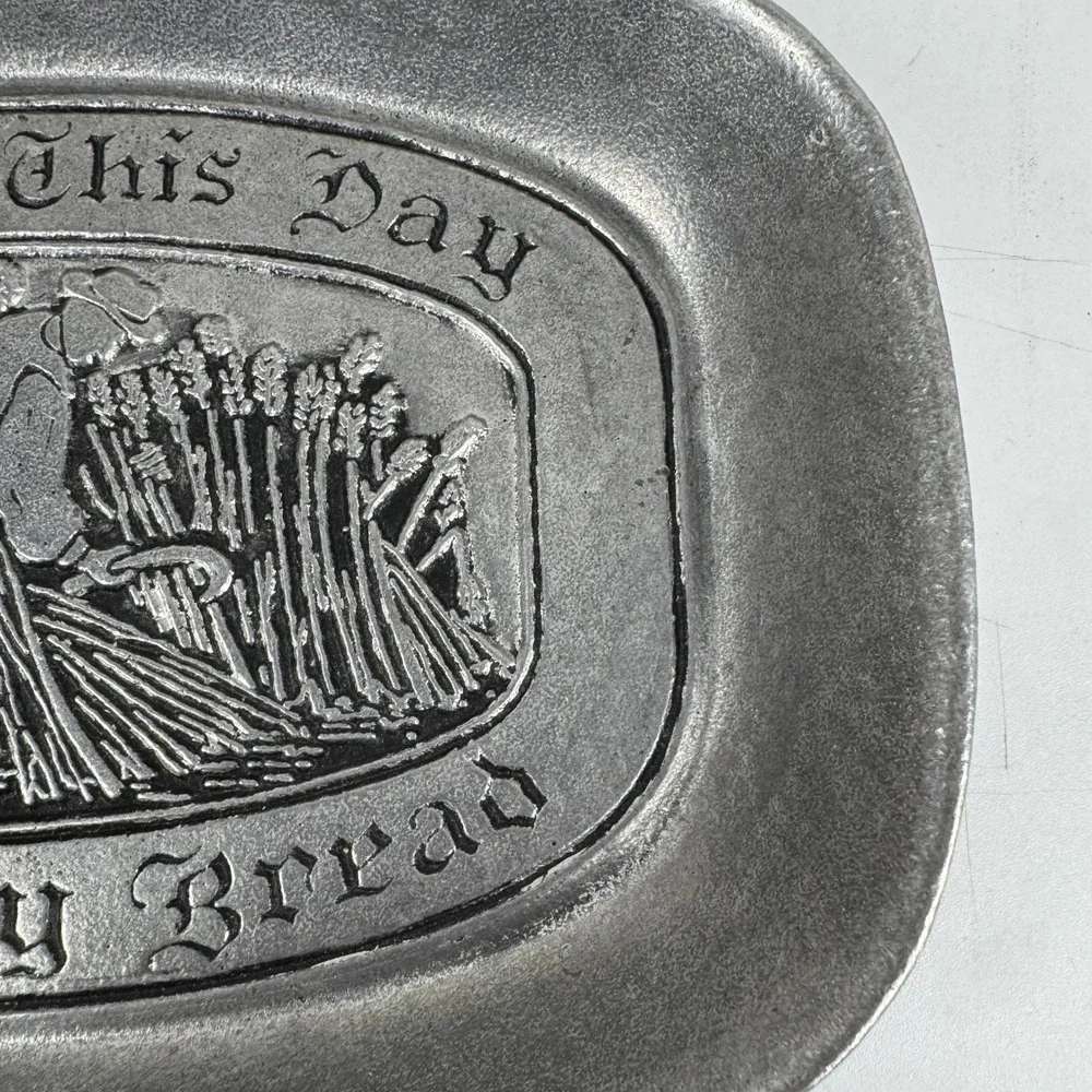 Wilton Armetale Give Us This Day Our Daily Bread Pewter Serving Tray Platter